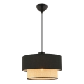 Lustre pendente com cabo ECHO 1xE27/60W/230V preto/bege