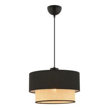 Lustre pendente com cabo ECHO 1xE27/60W/230V preto/bege