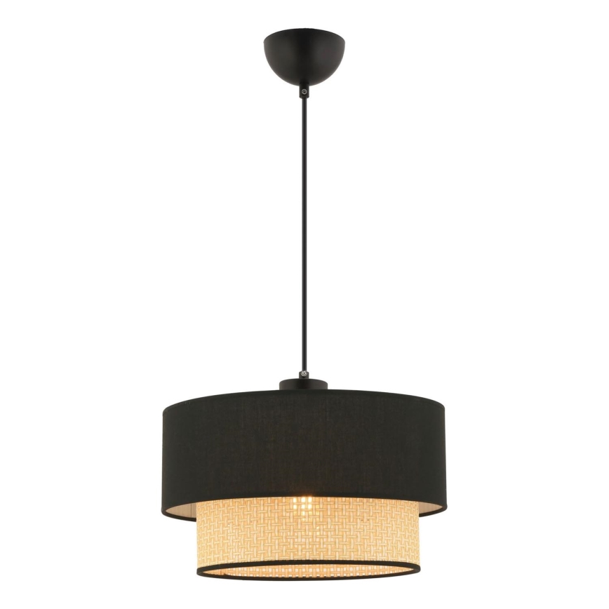 Lustre pendente com cabo ECHO 1xE27/60W/230V preto/bege