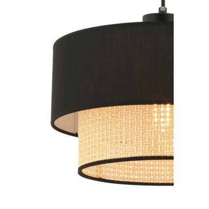 Lustre pendente com cabo ECHO 1xE27/60W/230V preto/bege