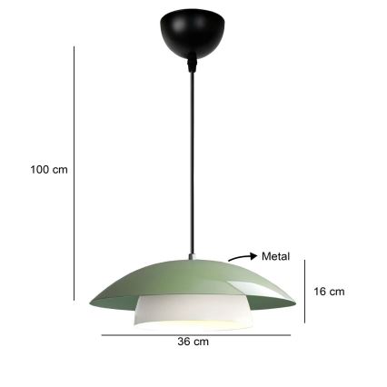 Lustre pendente com cabo MOONLIGH 1xE27/40W/230V verde
