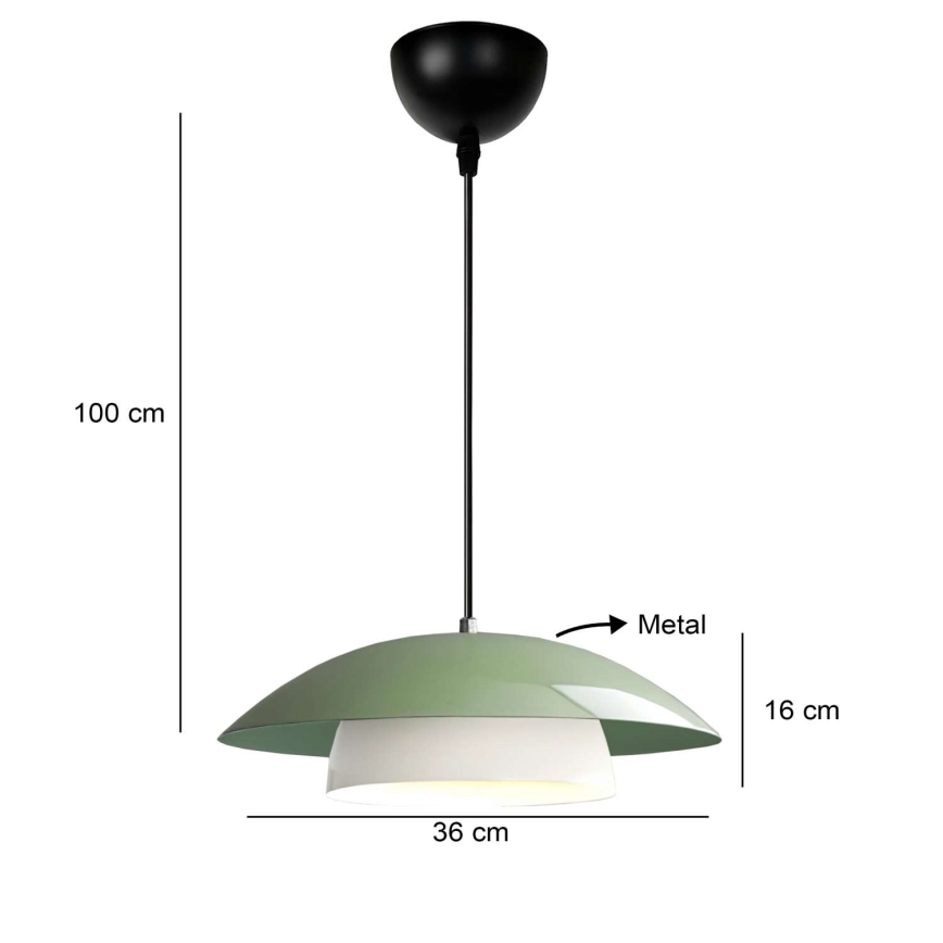 Lustre pendente com cabo MOONLIGH 1xE27/40W/230V verde