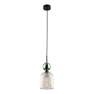 Lustre pendente com cabo SOPHIA 1xE14/10W/230V preto/verde/bege fumê