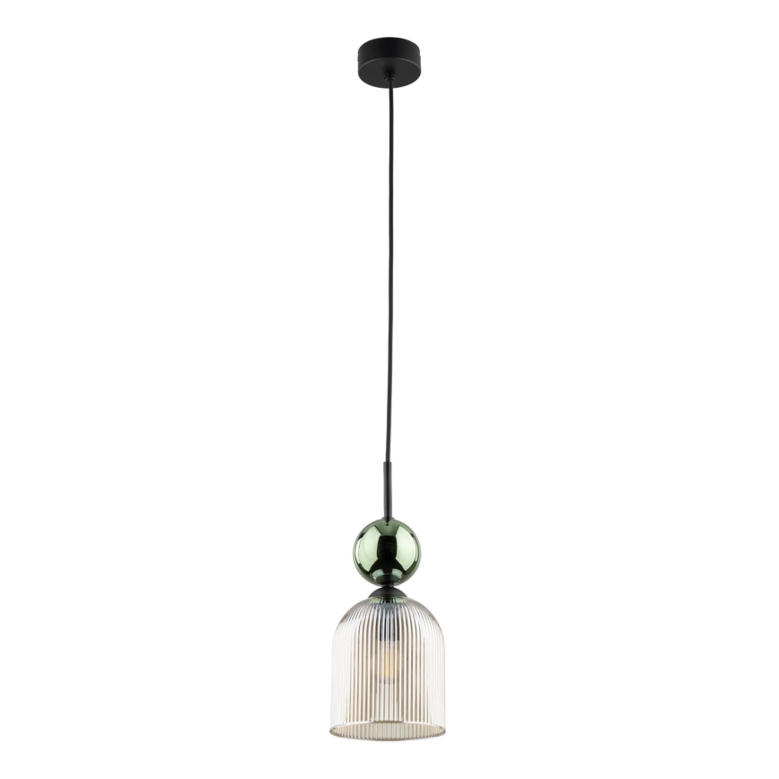 Lustre pendente com cabo SOPHIA 1xE14/10W/230V preto/verde/bege fumê