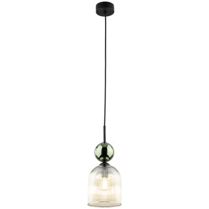 Lustre pendente com cabo SOPHIA 1xE14/10W/230V preto/verde/bege fumê