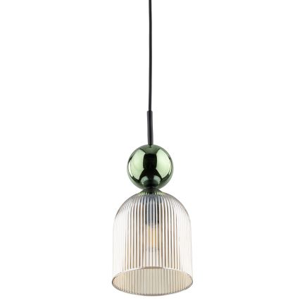 Lustre pendente com cabo SOPHIA 1xE14/10W/230V preto/verde/bege fumê