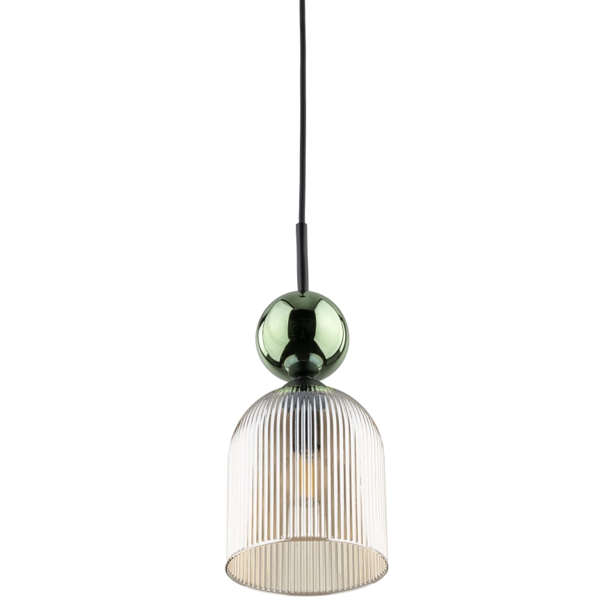 Lustre pendente com cabo SOPHIA 1xE14/10W/230V preto/verde/bege fumê