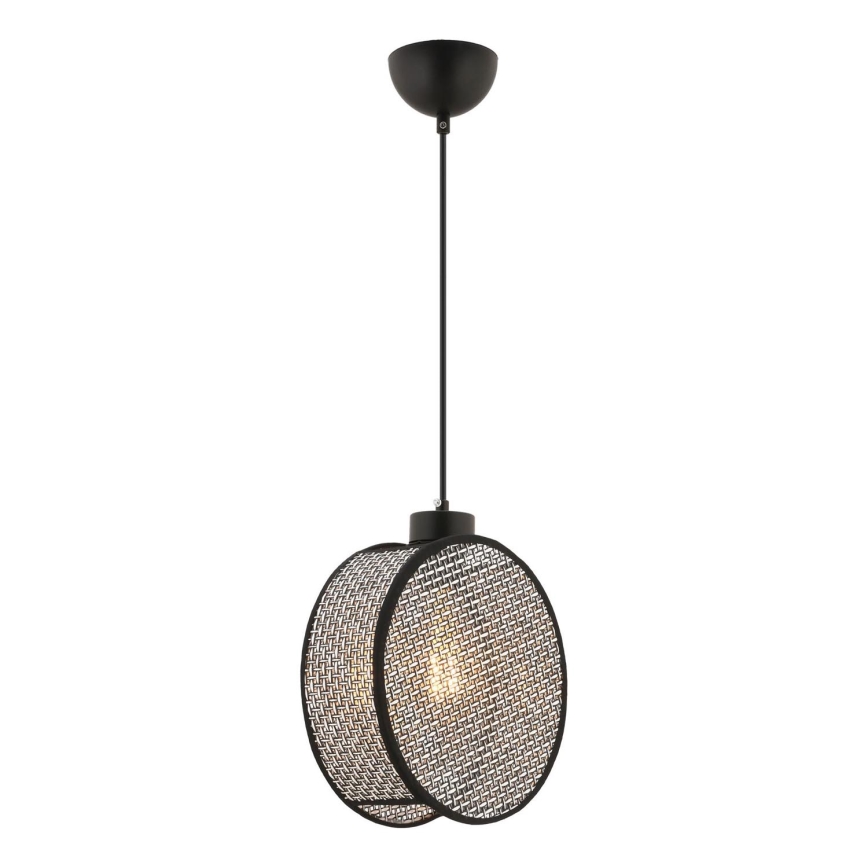 Lustre pendente DRUM 1xE27/60W/230V cinzento/preto