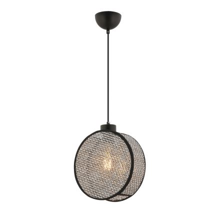 Lustre pendente DRUM 1xE27/60W/230V cinzento/preto
