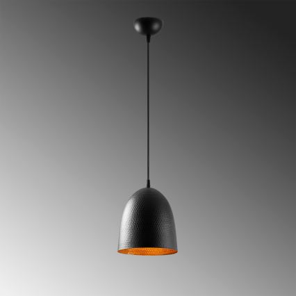 Lustre pendente em cabo TATTOO 1xE27/40W/230V, diâmetro 20 cm, preto