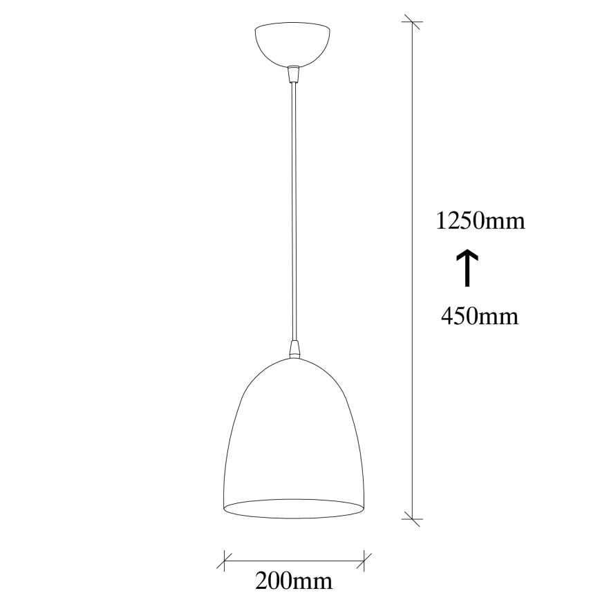 Lustre pendente em cabo TATTOO 1xE27/40W/230V, diâmetro 20 cm, preto