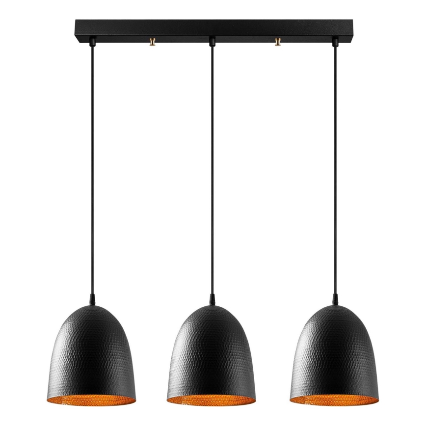 Lustre pendente em cabo TATTOO 3xE27/40W/230V preto