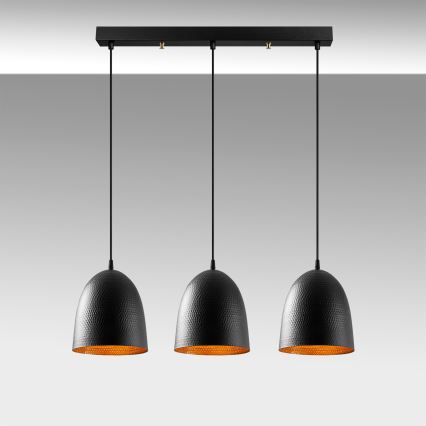 Lustre pendente em cabo TATTOO 3xE27/40W/230V preto