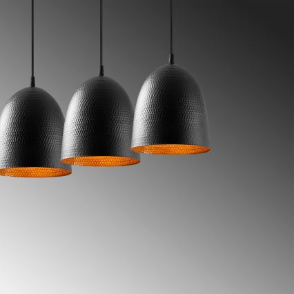 Lustre pendente em cabo TATTOO 3xE27/40W/230V preto