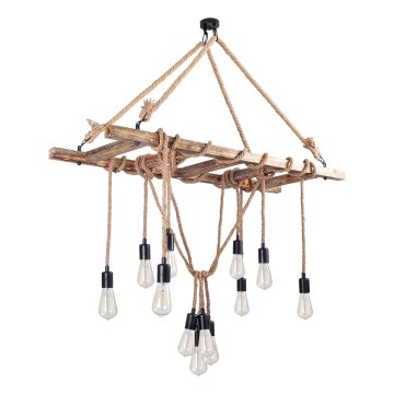Lustre pendente EREBOS 12xE27/40W/230V castanho
