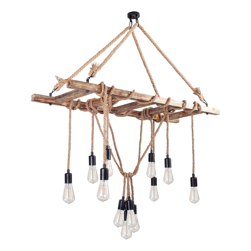 Lustre pendente EREBOS 12xE27/40W/230V castanho