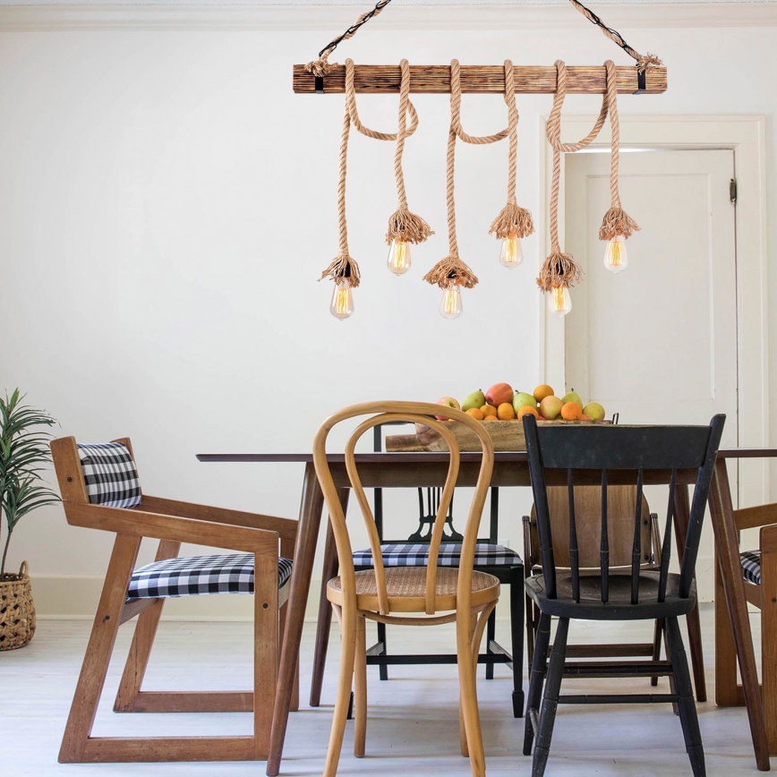 Lustre pendente EREBOS 12xE27/40W/230V castanho