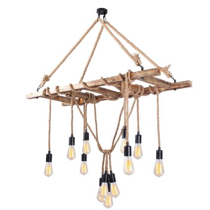 Lustre pendente EREBOS 12xE27/40W/230V castanho