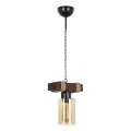 Lustre pendurado JASMIN 1xE27/40W/230V castanho/bege