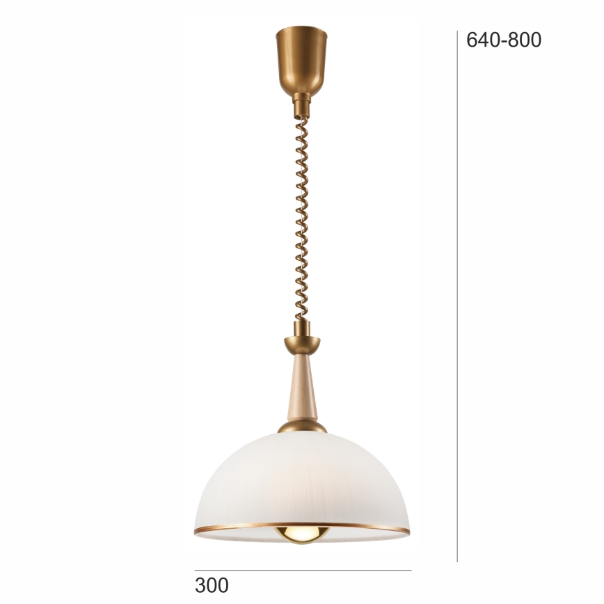 Lustre retrátil CHIARA 1xE27/60W/230V bege/buche