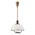 Lustre retrátil RAMONA 1xE27/60W/230V bege/ castanho escuro/pinho