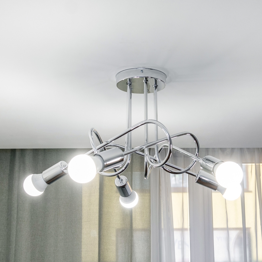 Lustre sobreposto OXFORD 5xE27/15W/230V cromo polido