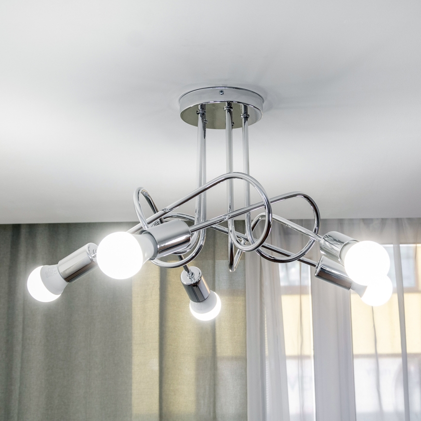 Lustre sobreposto OXFORD 5xE27/15W/230V cromo polido