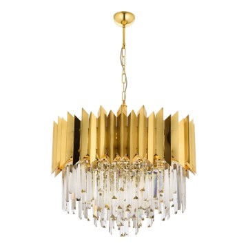 Lustre suspensa CRYSTALLINE 8xE27/40W/230V dourado