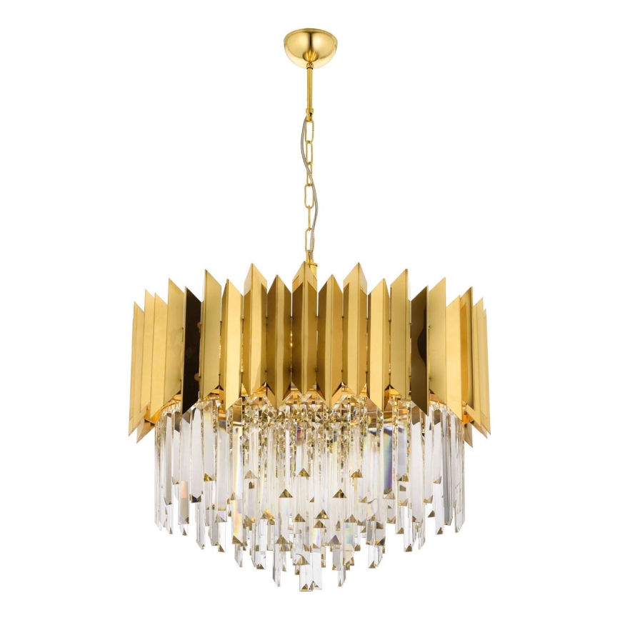Lustre suspensa CRYSTALLINE 8xE27/40W/230V dourado