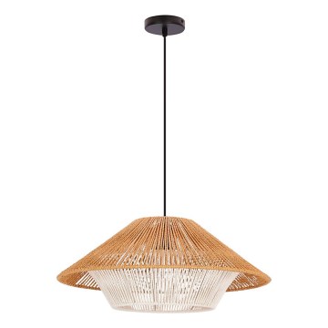 Lustre suspenso AFRICA com cabo 1xE27/40W/230V Ø 50 cm castanho/creme