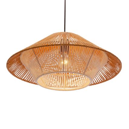 Lustre suspenso AFRICA com cabo 1xE27/40W/230V Ø 50 cm castanho/creme