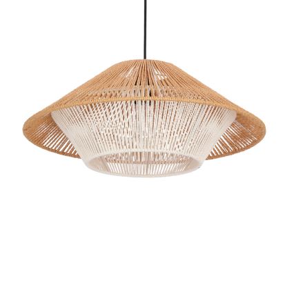 Lustre suspenso AFRICA com cabo 1xE27/40W/230V Ø 50 cm castanho/creme
