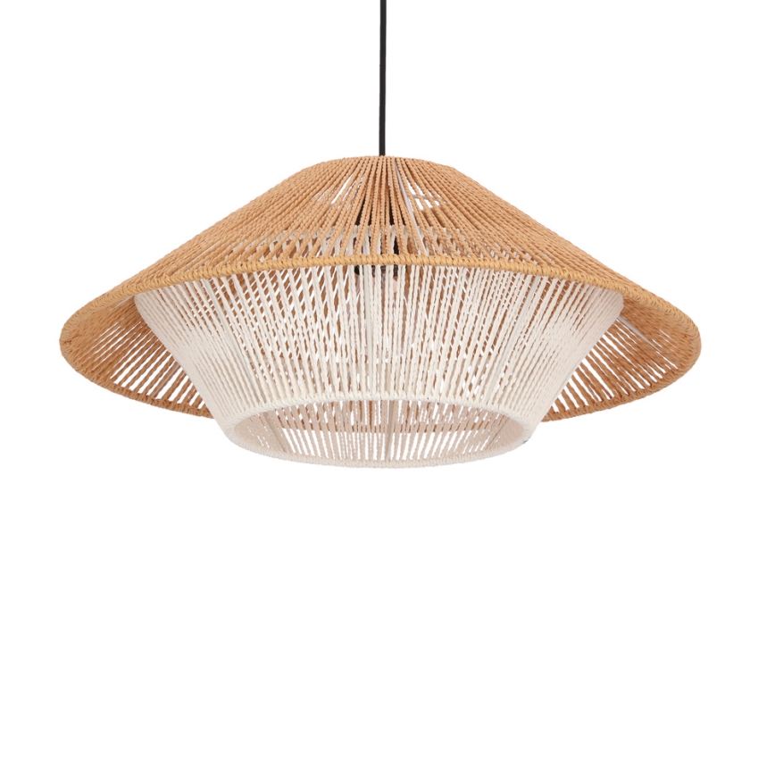 Lustre suspenso AFRICA com cabo 1xE27/40W/230V Ø 50 cm castanho/creme