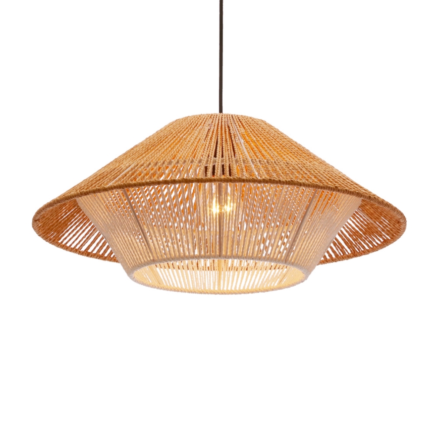 Lustre suspenso AFRICA com cabo 1xE27/40W/230V Ø 50 cm castanho/creme