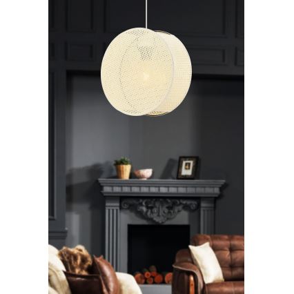 Lustre suspenso BIG DRUM com cabo 1xE27/60W/230V cor creme