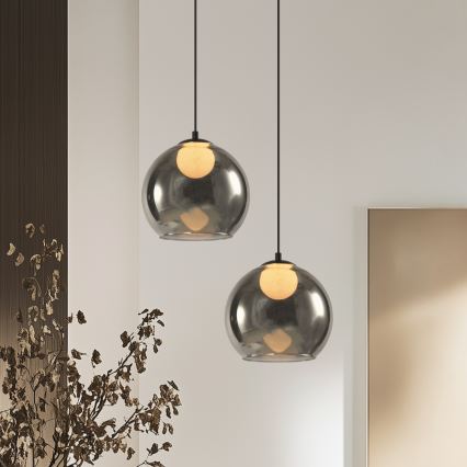 Lustre suspenso BRIN 1xG9/15W/230V preto fumê