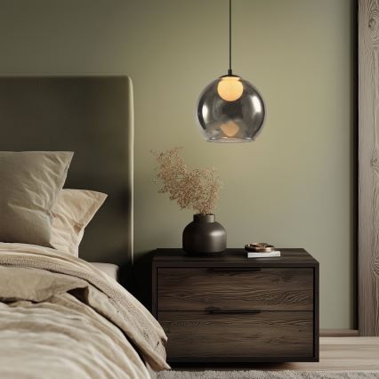 Lustre suspenso BRIN 1xG9/15W/230V preto fumê