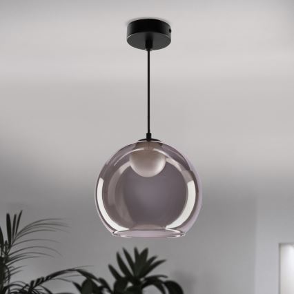 Lustre suspenso BRIN 1xG9/15W/230V preto fumê