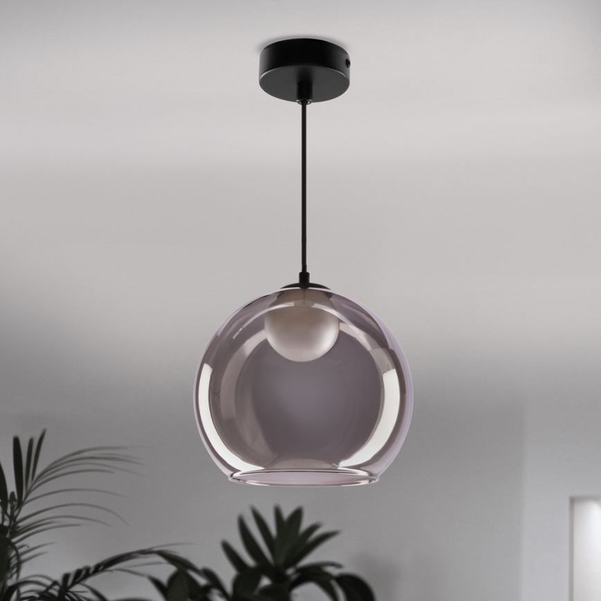 Lustre suspenso BRIN 1xG9/15W/230V preto fumê