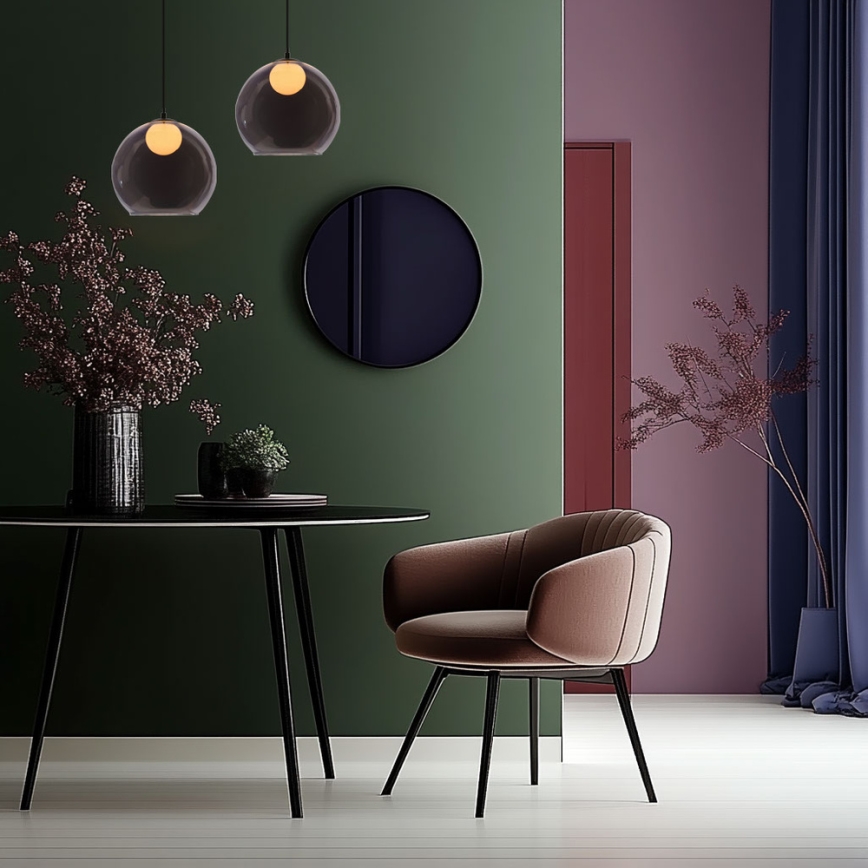 Lustre suspenso BRIN 1xG9/15W/230V preto fumê