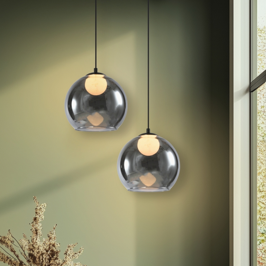 Lustre suspenso BRIN 1xG9/15W/230V preto fumê