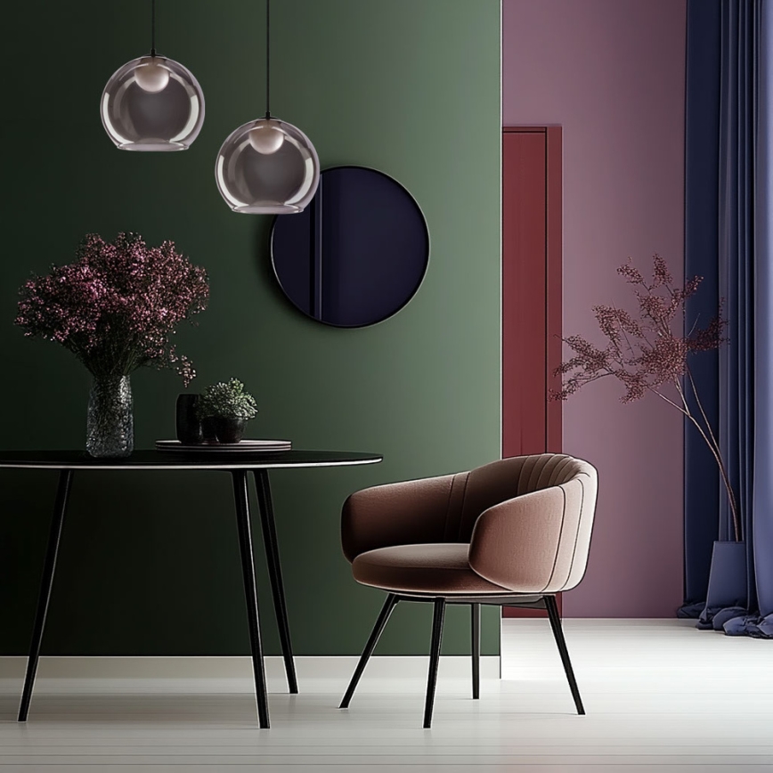Lustre suspenso BRIN 1xG9/15W/230V preto fumê