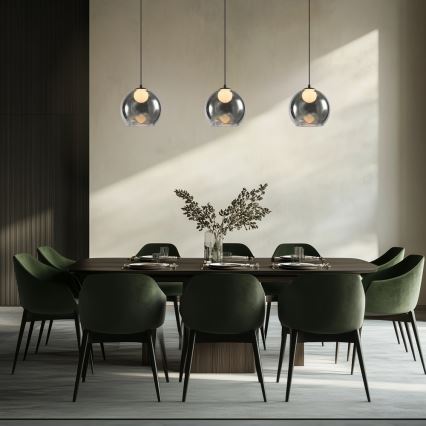 Lustre suspenso BRIN 1xG9/15W/230V preto fumê