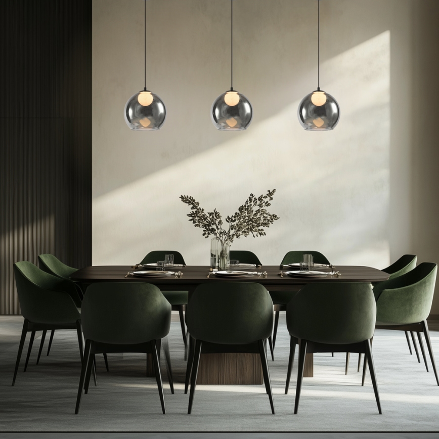 Lustre suspenso BRIN 1xG9/15W/230V preto fumê