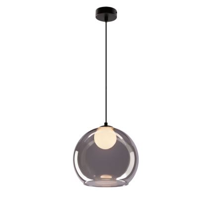 Lustre suspenso BRIN 1xG9/15W/230V preto fumê