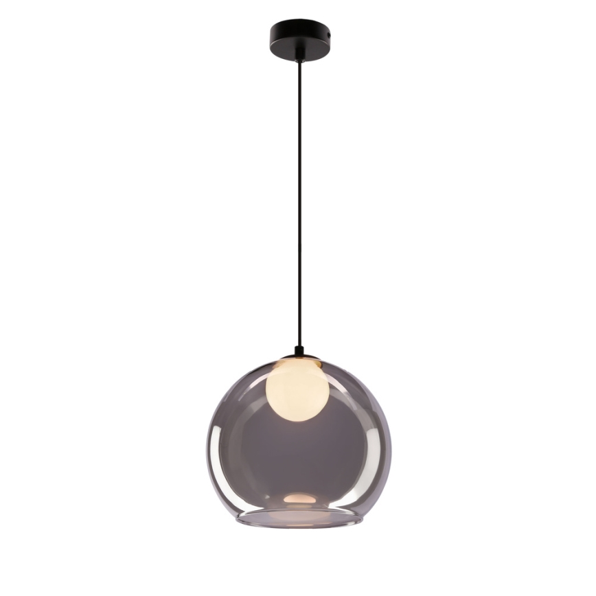 Lustre suspenso BRIN 1xG9/15W/230V preto fumê
