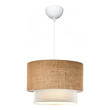 Lustre suspenso com cabo AYD 1xE27/15W/230V bege/branco