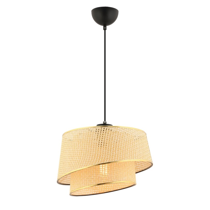 Lustre suspenso com cabo BARETTE 1xE27/60W/230V castanho/dourado