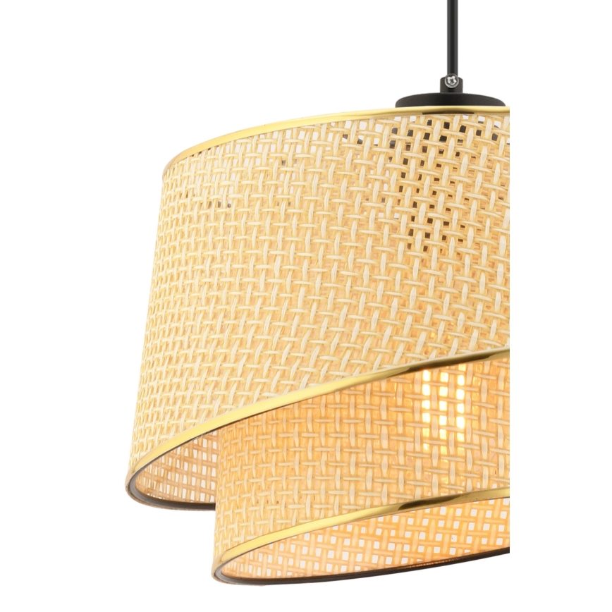 Lustre suspenso com cabo BARETTE 1xE27/60W/230V castanho/dourado