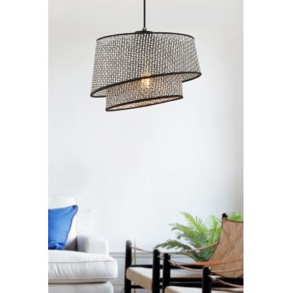 Lustre suspenso com cabo BARETTE 1xE27/60W/230V cinzento/preto